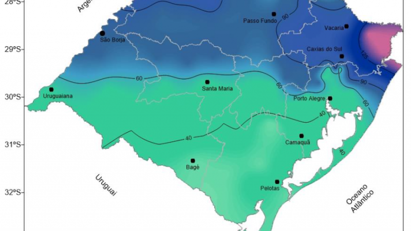 Chuva prevista para o período de 29 de junho a 5 de julho