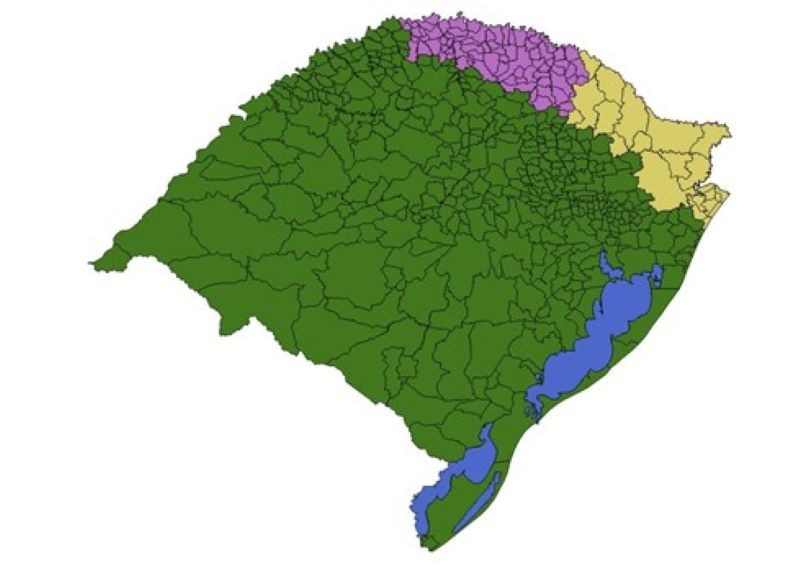 Mapa de atuação do Projeto Guaritas