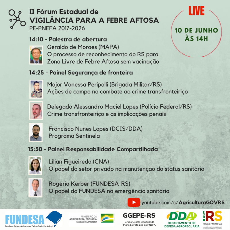 Fórum para a vigilância da febre aftosa acontece dia 10 de junho