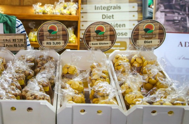 Produtos da agricultura familiar no Pavilhão da Feira na Expointer 