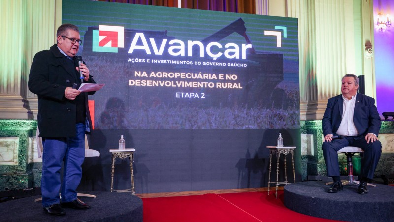 Governador Ranolfo e o secretário da Agricultura, Pecuária e Desenvolvimento Rural, Domingos Velho Lopes 