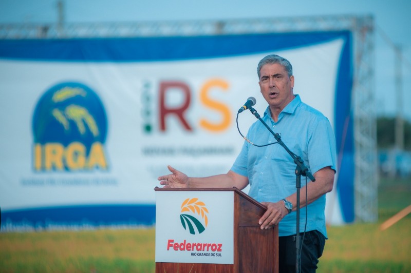 Secretário da Agricultura, Giovani Feltes, destaca a força da produção de arroz em solo gaúcho