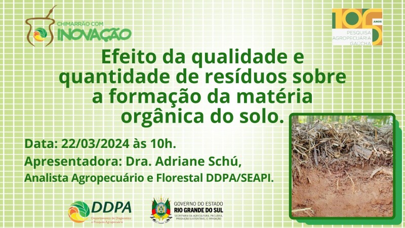Apresentação ocorre na sexta-feira (22/3) às 10 horas, no canal de eventos do DDPA