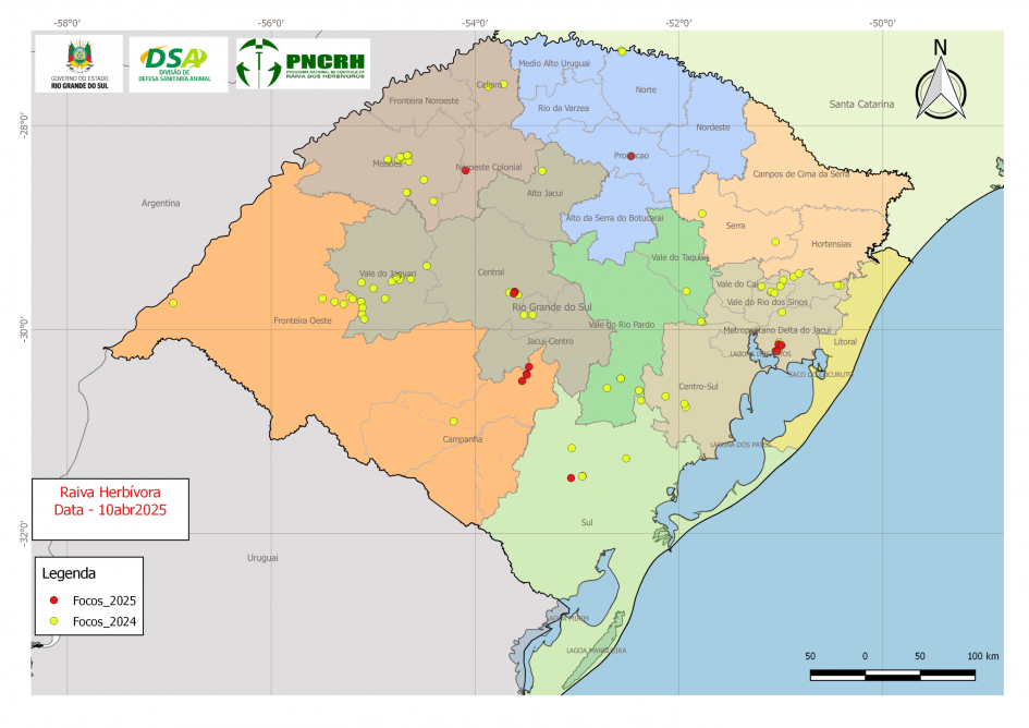 Mapa raiva herbívora