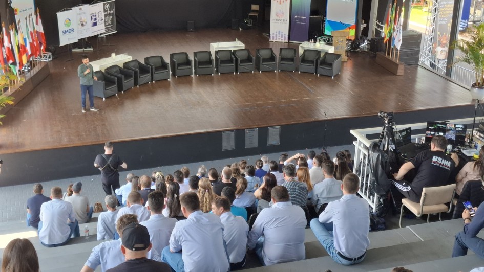 Secret&aacute;rio Adjunto da Seapi, M&aacute;rcio Madalena, no Milk Summit