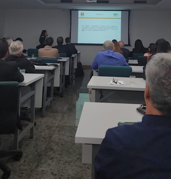 Ana Claudia Groff, coordenadora do PNCEBT/RS, durante palestra em Brasília